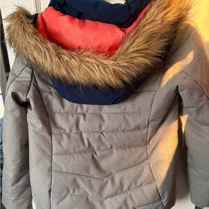 Kids Roxy Hooded Ski Jacket with Faux Fur Trim